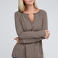 Melange Baby Waffle V-Neck Long Sleeve Top