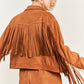 Suede studded fringe jacket