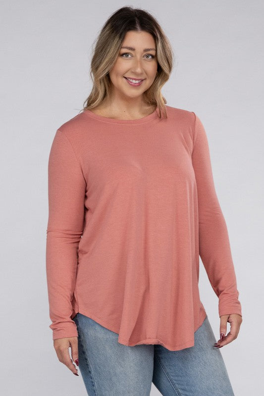 Celine Plus Long Sleeve Basic Top