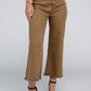 Acid Washed High Waist Frayed Hem Straight Pants