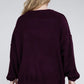 Plus Oversized Round Neck Raw Seam Melange Sweater