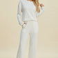 Double Take Full Size Cable-Knit Long Sleeve Top and Pants Set