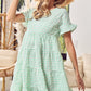 BiBi Ruffled Hem Short Sleeve Tiered Dress