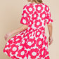 BOMBOM Flower Print Ruched Dress