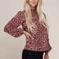 Ditsy Floral Print  Split Sleeve Blouse