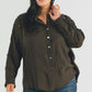 Johnna Plus Distressed Hem Button Down