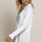 Light Wash Rib Textured Long Sleeve Top