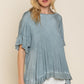 Peek-a-boo Ruffle Overlay Knit Top