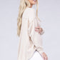 Double Gauze Oversized 3/4 Button Henley Neck Top