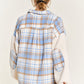 Multi plaid fuzzy sleeve jacket