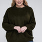 Plus Oversized Round Neck Raw Seam Melange Sweater