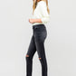 High Rise Distressed Button Fly Ankle Skinny