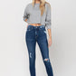 High Rise Distressed Clean Cut Crop Skinny