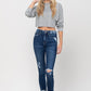 High Rise Distressed Clean Cut Crop Skinny