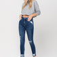 High Rise Distressed Clean Cut Crop Skinny