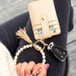 Pearl Key Ring Wallet Bracelet