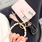 Pearl Key Ring Wallet Bracelet