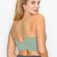 Cross Back Front Slit Sports Bra 1210