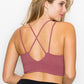 Cross Back Front Slit Sports Bra 1210