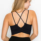 Cross Back Front Slit Sports Bra 1210