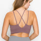 Cross Back Front Slit Sports Bra 1210