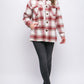 Plaid Button Up Jacket with Sherpa Lining