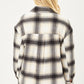 Plaid Button Up Jacket with Sherpa Lining