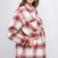 Plaid Button Up Jacket with Sherpa Lining