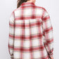 Plaid Button Up Jacket with Sherpa Lining