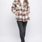 Plaid Button Up Jacket with Sherpa Lining