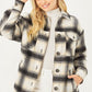 Plaid Button Up Jacket with Sherpa Lining