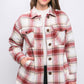 Plaid Button Up Jacket with Sherpa Lining