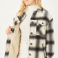 Plaid Button Up Jacket with Sherpa Lining