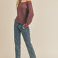 Jackie Ribbed Knit Dolman Sleeve Sweater