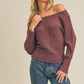 Jackie Ribbed Knit Dolman Sleeve Sweater