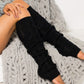 Cable Knit Long Tie Leg Warmer