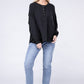 Double Gauze Oversized 3/4 Button Henley Neck Top