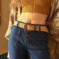 Suede Antique Gold Western Buckle Belt