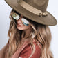 WIDE BRIM RIBBON FEDROA HAT