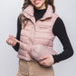 High Neck Zip Up Puffer Vest with Storage Pouch