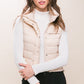 High Neck Zip Up Puffer Vest with Storage Pouch