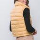 High Neck Zip Up Puffer Vest with Storage Pouch