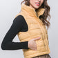 High Neck Zip Up Puffer Vest with Storage Pouch