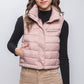 High Neck Zip Up Puffer Vest with Storage Pouch