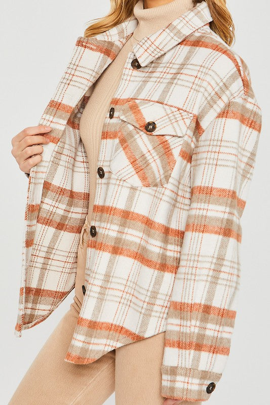 Plaid Bust Pocket Shacket