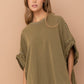 Studded Oversized High Low T Shirt