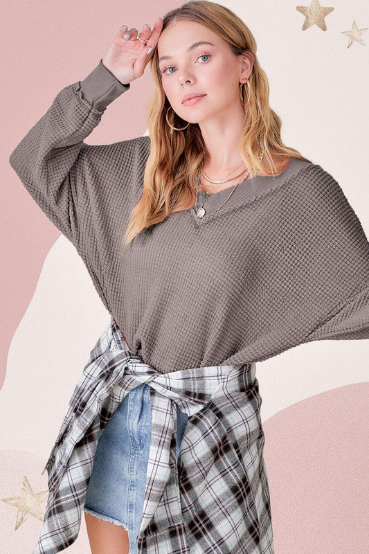 Holly Waffle Knit Top