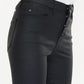 High Rise Black Coated Ankle Skinny Jean