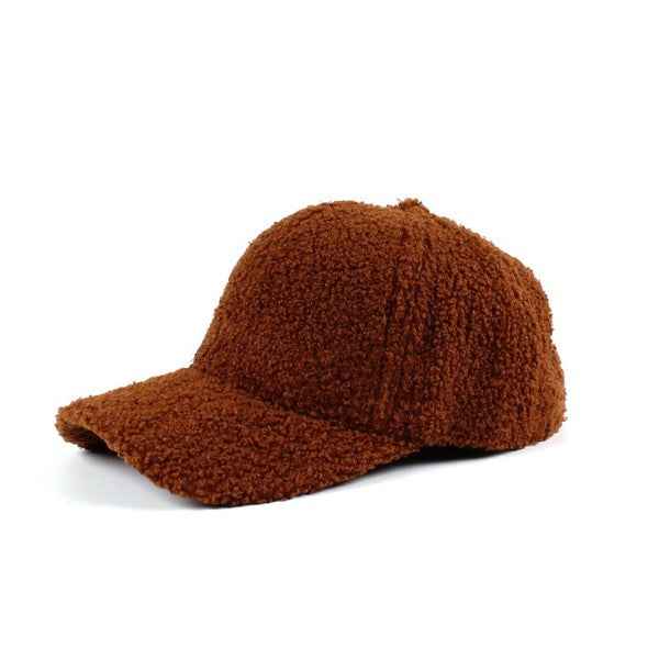 Boucle Sherpa Teddy Bear Knit Ball Cap