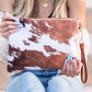 Faux Fur Cow Animal Print Clutch